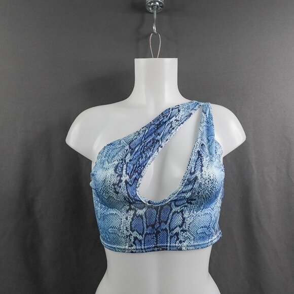 Pretty Little Thing Crop Top 2 Snake Club Y2K Retro Statement Edgy Indie NEW - Picture 1 of 12